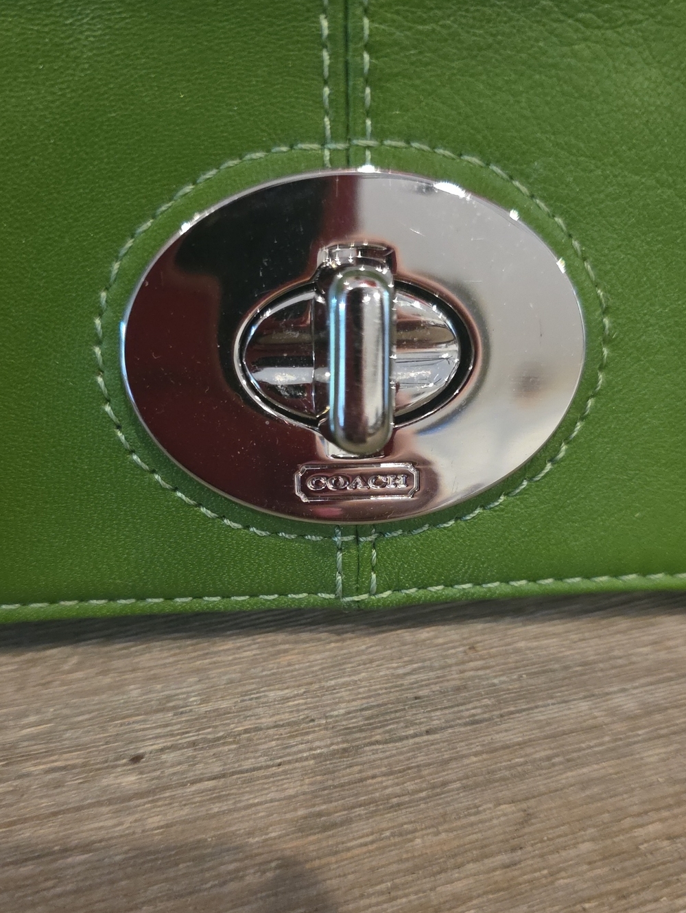 Coach Y2K Green Foldover Clutch - Picture 2 of 10
